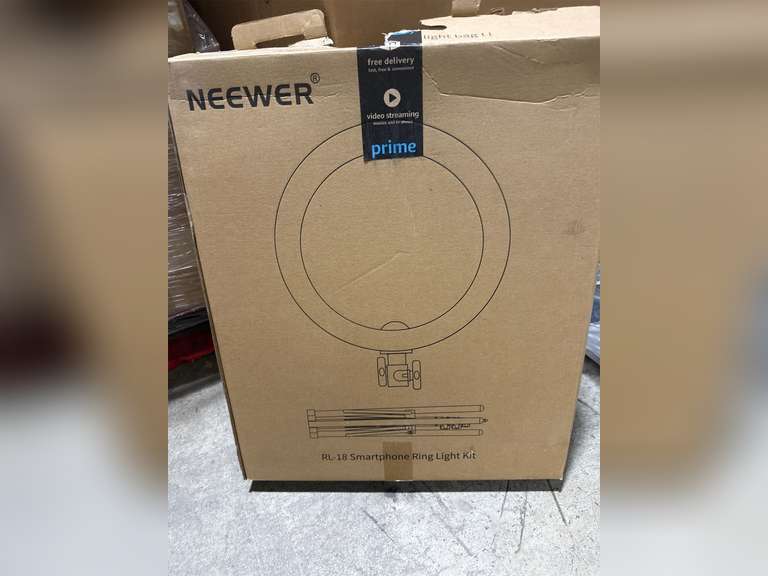 NEEWER Ring Light 18inch Kit: 55W 5600K Professional LED with Stand and Phone Holder, Soft Tube & Bag for Tattoo Lash Extension Barber Makeup Artist Studio Video Photography Lighting, RL-18 110