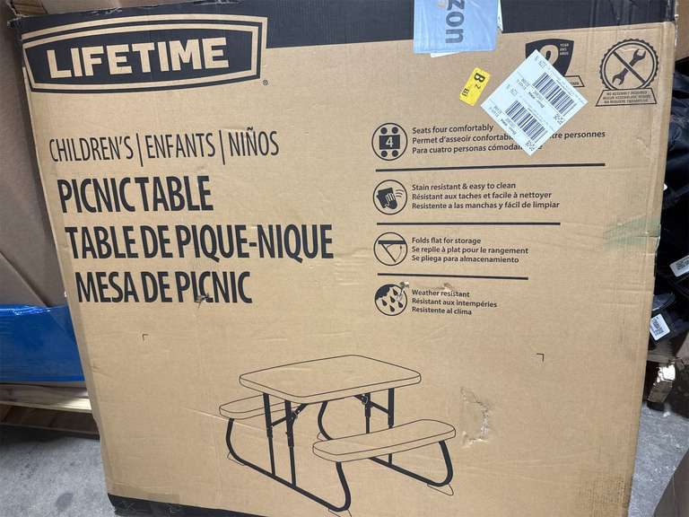 LIFETIME 280094 Kid's Picnic Table, Size 1, Almond 65