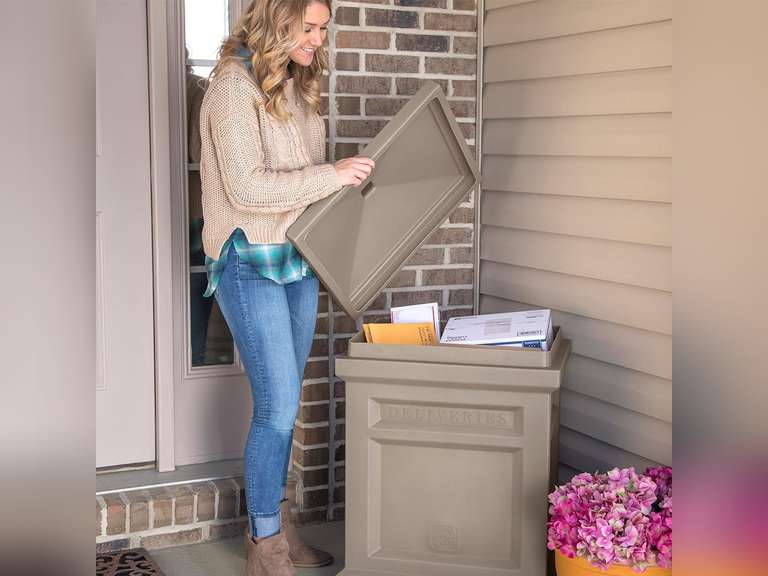 (SIMILAR MODEL COLOR BLACK)Step2 Express Parcel Delivery Drop Box for Packages, Mocha 45