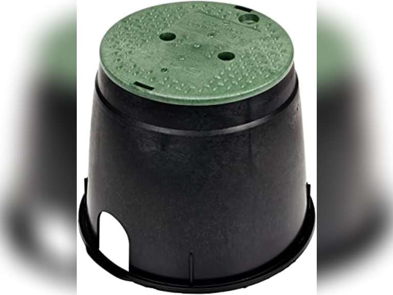 NDS 111BC Standard Series Round Valve Box Overlapping Cover-ICV, 10", Black/Green 25
