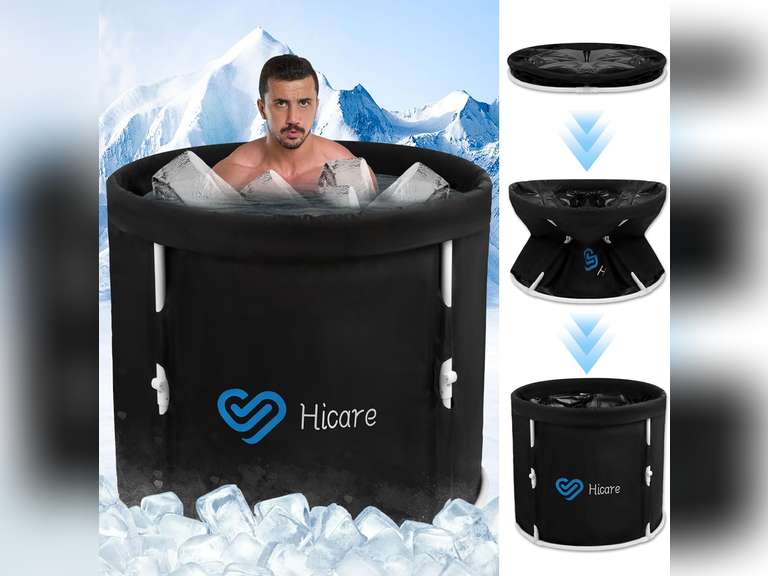 One-Second Installation Portable Ice Bath Tub for Athletes Adults, 108 gal Cold Plunge Tub Outdoor, Cold Ice Pod Tub for Cold Water Therapy Recovery, Inflatable Ice Bath Barrel Plunge Pool 55