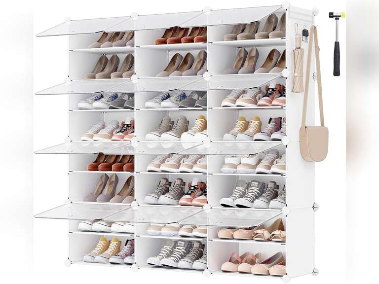 SONGMICS Shoe Rack Organizer, 8-Tier Shoe Storage Cabinet for Closet and Entryway, Holds 48 Pairs of Shoes, Adjustable,White ULPC040W01 82