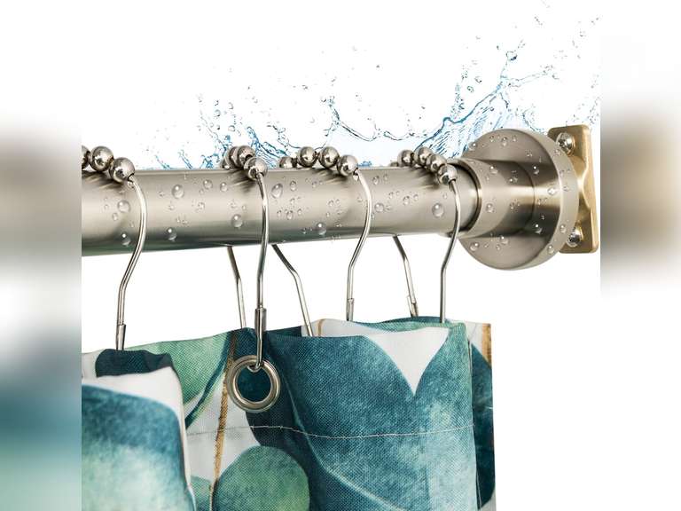 Artiwell Heavy Duty Shower Rod, Adjustable Shower Curtain Rod, Expandable 47-84 Inch, Permanent Mount Shower Rod, Never Rust Stainless Steel For Window Curtain and Closet, Brushed Nickel 44