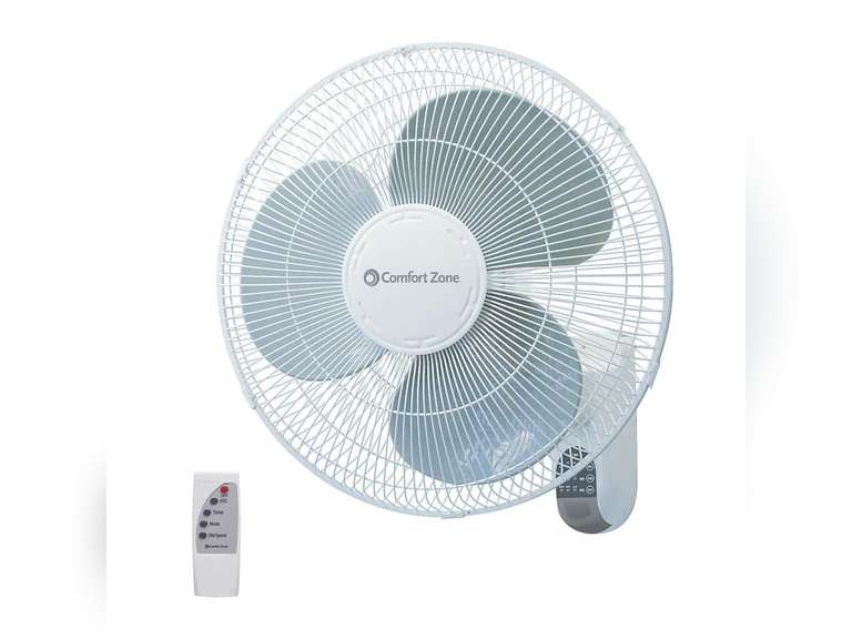 16 in. Quiet 3-Speed Wall Mount Fan with Remote Control, Timer and Adjustable Tilt in White 41