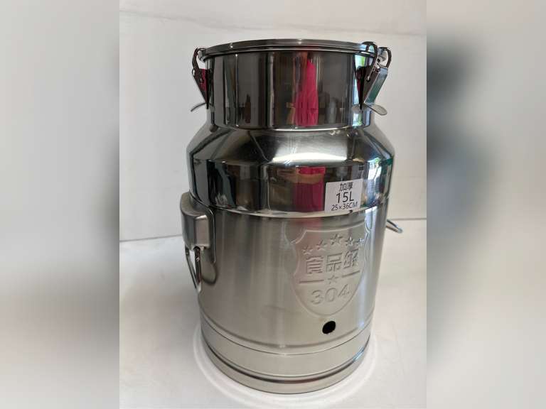 15L/3.96Gallon Milk Can with Faucet, Heavy Duty Milk Jug Milk Bucket Transport Container Wine Pail Bucket Bottle Stainless Steel with Sealed Lid for Milk and Wine Liquid Storage 66