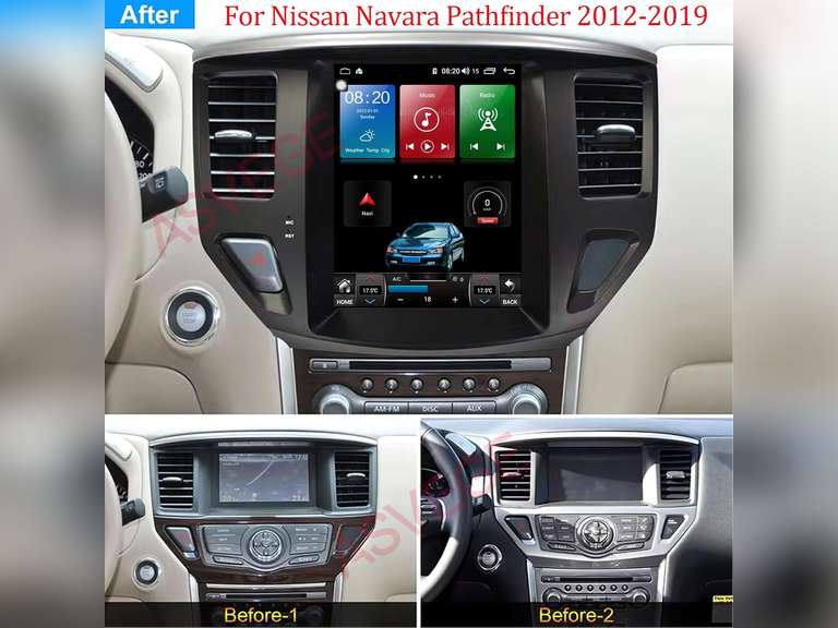 10.4 inch Car Radio for Nissan Navara Pathfinder 2012-2019 Replacement Carplay Multimedia Player GPS Navigation Stereo Touch Screen Head Unit 756