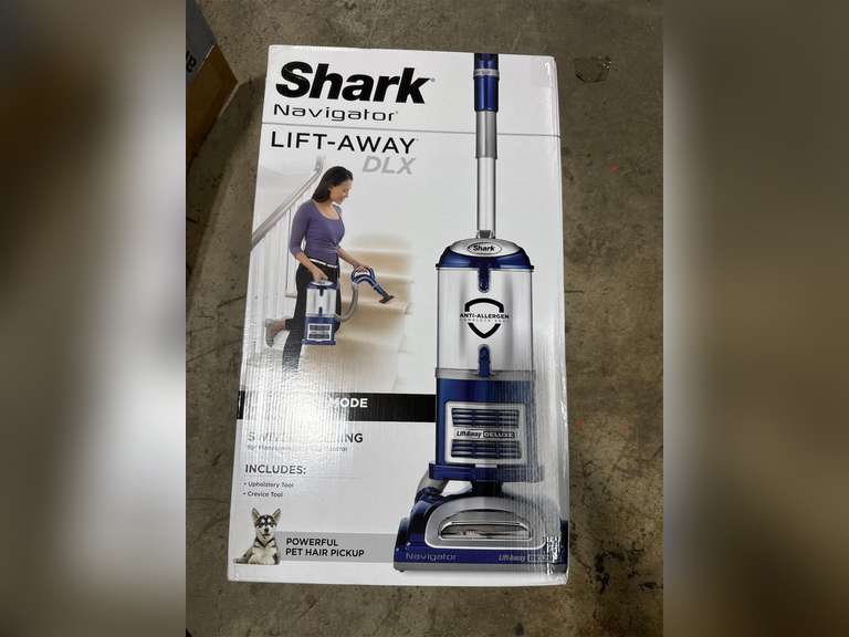 Shark Upright Vacuum, Navigator Lift-Away Deluxe with Large Dust Cup Capacity, HEPA Filter, Swivel Steering, Upholstery Tool & Crevice Tool, Blue, NV360 190