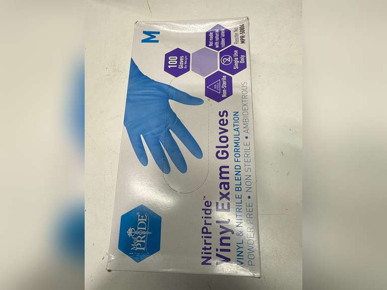 MED PRIDE Disposable Multipurpose Hand Protection Nitrile-Vinyl Blend Exam Gloves, Medium 100 - Powder, Latex & Rubber Free - Single Use Non-Sterile Protective Gloves 9