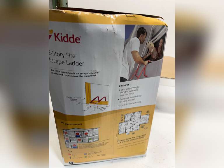 Kidde Fire Escape Ladder, 2-Story Rope Ladder, Extends to 13-Feet, Anti-Slip Rungs 45
