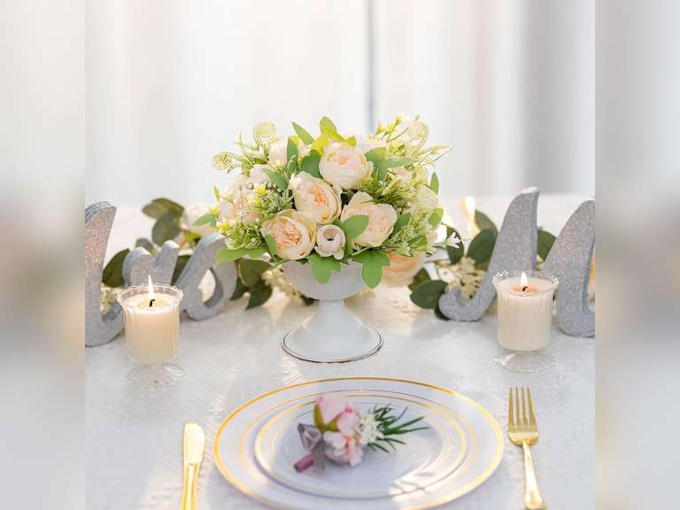 Sziqiqi White Flower Arrangements Pot Vase for Wedding Centerpieces Tables - 10 Pcs Small Metal Flower Planter Urn Vase Pot for Weddings Party Birthday Ceremony 95