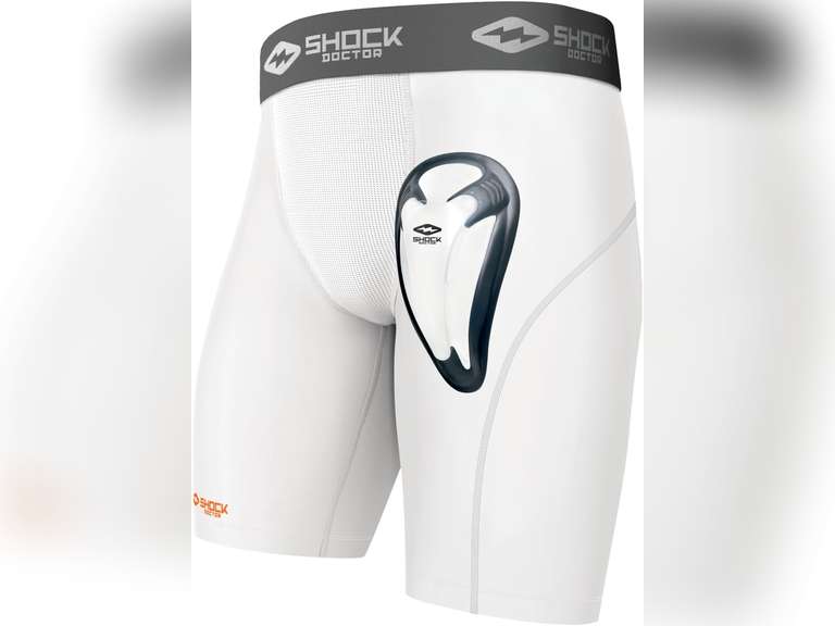 Shock Doctor Compression Shorts Men, Protective Bio-Flex Cup, Moisture-Wicking, Vented Protection. Adult Men Sizes. 20