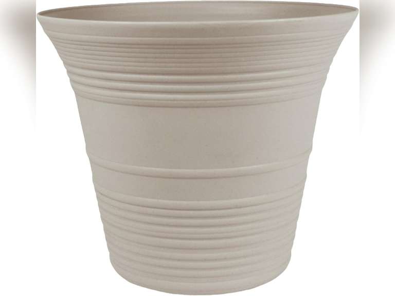 The HC Companies 16 Inch Sedona Round Self Watering Planter - Decorative Lightweight Plastic Plant Pot for Indoor Outdoor Plants Flowers Herbs, Cottage Stone 17