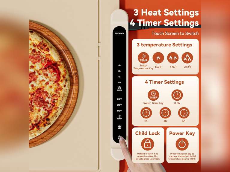 Food Warming Mat Electric Tray: Adjustable Silicone Heating Pad with 3 Temperature Settings 4 Timer Function Portable Roll Up Hot Plate for Buffets Party Gatherings Kitchen Warmer Countertop Holiday 39