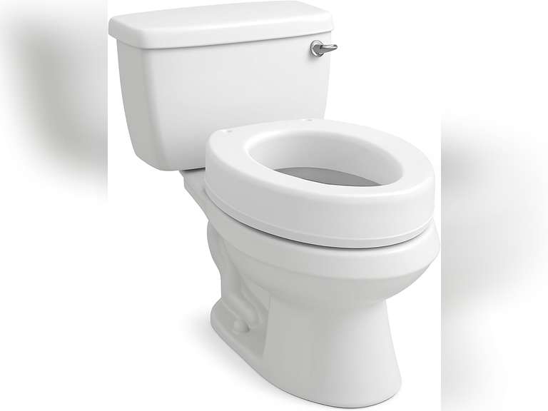 Carex Toilet Seat Riser, Elongated Raised Toilet Seat Adds 3.5 inches to Toilet Height, for Assistance Bending or Sitting, 300 Pound Weight Capacity Toilet Riser 29