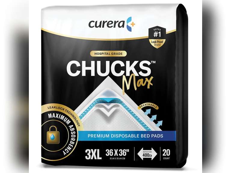 Chucks MAX Hospital Grade Bed Pads 36 x 36 Disposable Breathable Incontinence 37