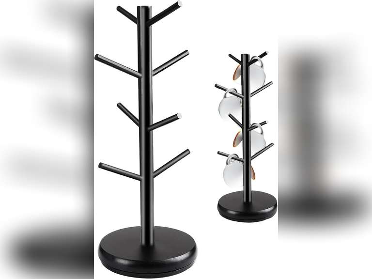 Coffee Cup Holder, Rotating Coffee Mugs Storage Rack, Coffee Counter Bar Organizer, Thicker Base Display Rack for Cafe Business Home 29