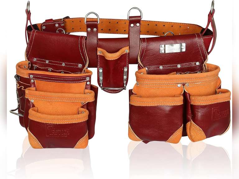 Grain Leather 18 Pockets | Tool Rig Set | Tool Pouch | Drywall Tool ...