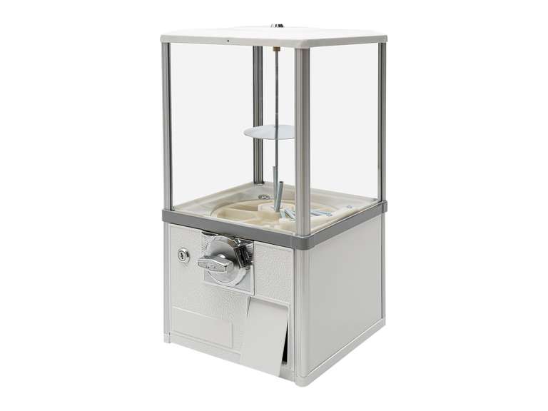 Vending Machine, 20.87Inch Height Candy Gumball Machine with Load Capacity Gumball Bank, Metal Candy Vending Machine for 1.77-1.97Inch Gadget,Portable Candy Dispenser Machine for Retail Shop (White) 101