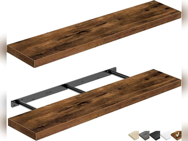 QEEIG Bathroom Shelves 36 inches Long Floating Shelf for Wall 36 x 9 inch Set of 2, Rustic Brown (008-90BN) 65