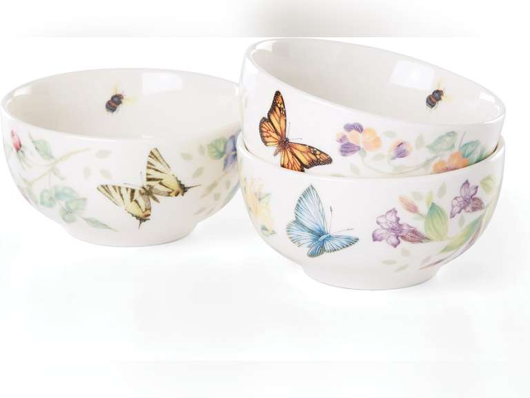 Lenox Butterfly Meadow Kitchen 3-Piece Mini Bowl Set, 1.70 LB, Multi 19