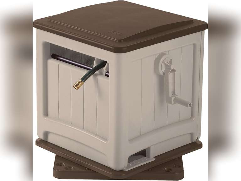 Suncast 225 ft. Swivel Hideaway Hose Reel with Hose Guide and Crank Handle, Mocha/Taupe 139