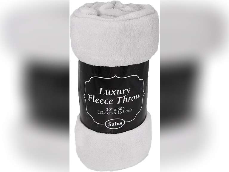 Solid Fleece Blanket Plush Throw 50" x 60" - Gray 13