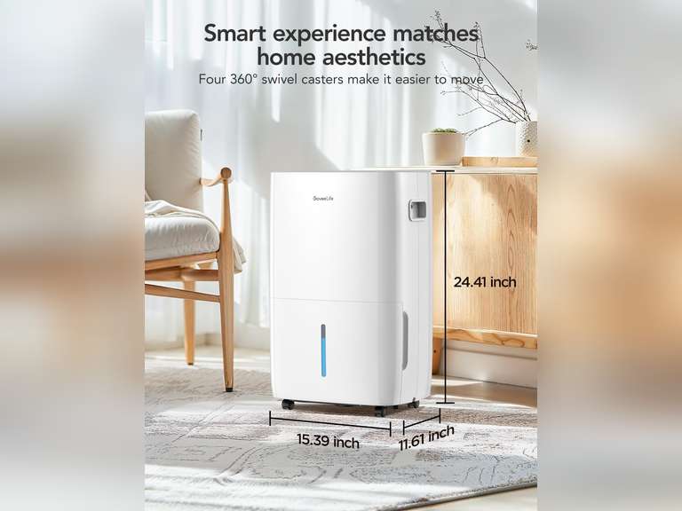 GoveeLife Dehumidifier for Home 4,500 Sq.Ft, 50 to 109 Pint Smart Auto Humidity Control, Drain Hose, 2.0Gal Bucket, Compressor Dehumidifiers for Basement with Auto Shut Off, Bathroom, Bedroom, Garage 250