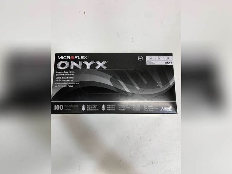 Ansell MICROFLEX Onyx N64 Disposable Nitrile Exam Gloves for Automotive, Metal Fabrication - Med, Black (Box of 100) 17
