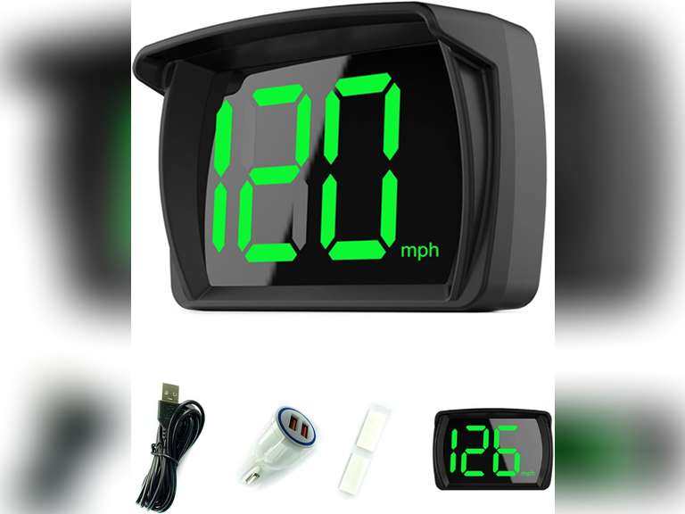 Shkalacar Car HUD Headup Display KM/H MPH GPS Digital Speedometer with LED Large Font Display for Car Truck SUV Motorcycle 18