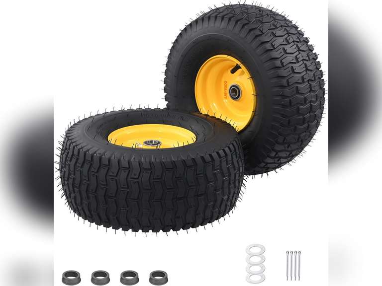 16x6.5-8 Tubeless Tire and Wheel,2 Pcs Replacement Riding Lawn Mower ...