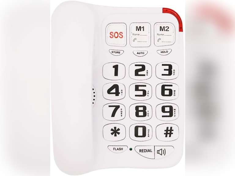 Big Button Phone for Seniors - Extra Large Home Landline Phone for Elderly with Low Vision and Hard Hearing, Amplified Single Line Telephone 28