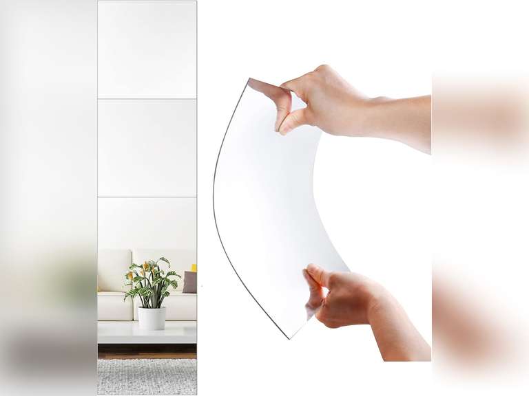 SLDIYWOW Wall Mirror Full Length, 4Pcs Full Body Mirror for Bedroom, Safety Unbreakable Mirror Great for Baby Kids Toddler, Full Body Mirror Tiles for Bedroom, Home Gym, Living Room 19