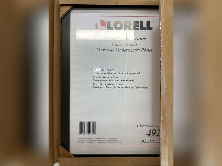 Lorell Wide Frame 18" x 24" Frame Size - Rectangle - Horizontal, Vertical - 1 Each - Wood - Black 32