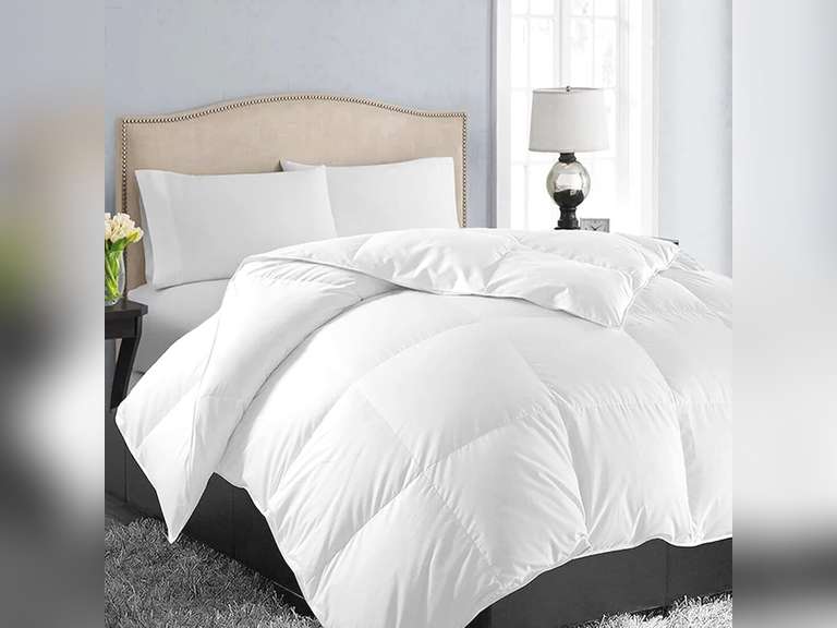 EASELAND All Season King Size Soft Quilted Down Alternative Comforter Reversible Duvet Insert with Corner Tabs,Winter Summer Warm Fluffy,White,90x102 inches 57