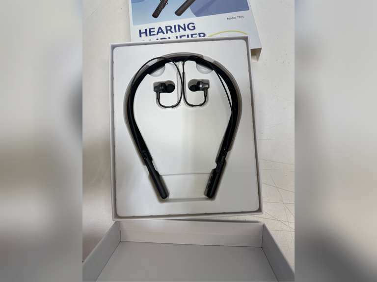 neckband hearing amplifier,Bluetooth Hearing Aids for Seniors With Noise Cancelling, Digital Hearing Amplifier for Seniors Adults with Volume Control. (deep black) 53