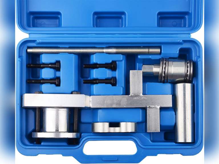 Crankshaft Pulley Puller Set, Crankshaft Damper Pully Removal Install Tool Compatible with Jaguar Land Rover 3.0lt (V6) 5.0lt (V8) 89