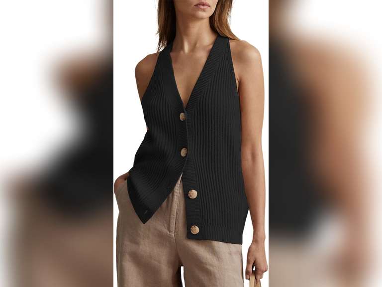 Women Sweater Vest Tops Sleeveless Button Down V Neck Knit Tank Top Slim Casual Cardigan Vest, XL 27