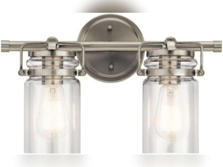 Kichler 45688NI Brinley Vanity, 2-Light 150 Total Watts, Brushed Nickel 207