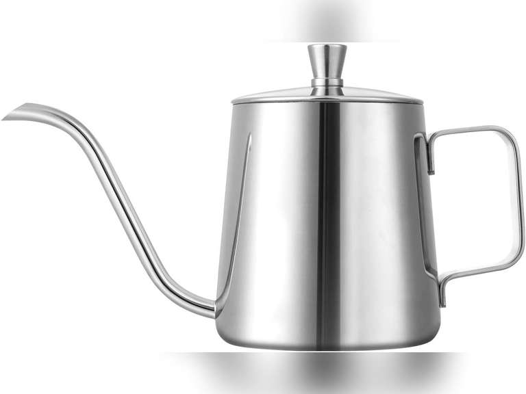 GWHOLE Small Pour Over Gooseneck Coffee Kettle Long Narrow Drip Spout Coffee Tea Pot for Stove Top - Silver, 350ML/12 Oz 13