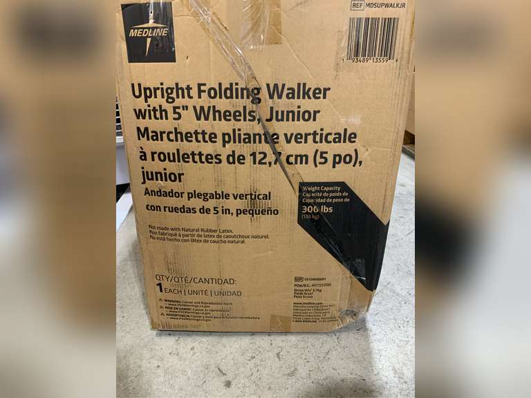 Medline Upright Walker with 5 Dual Wheels, Forearm Walker with Armrests, Height Adjustable, 300lb Weight Capacity 90