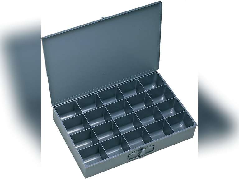Durham 111-95-IND Gray Cold Rolled Steel Individual Large Scoop Box, 18 Width x 3 Height x 12 Depth, 20 Compartment by Durham 71