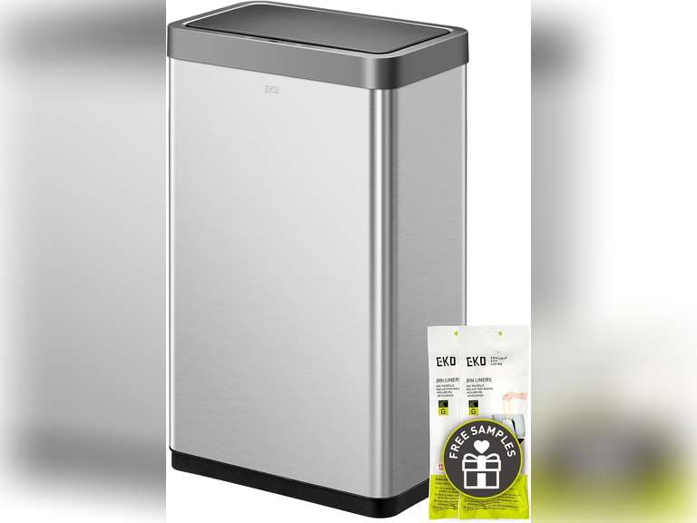 EKO Mirage X 80 Liter / 21.1 Gallons Motion Sensor Trash Can, Automatic Large Kitchen Trash Can Touchless, Stainless Steel 110
