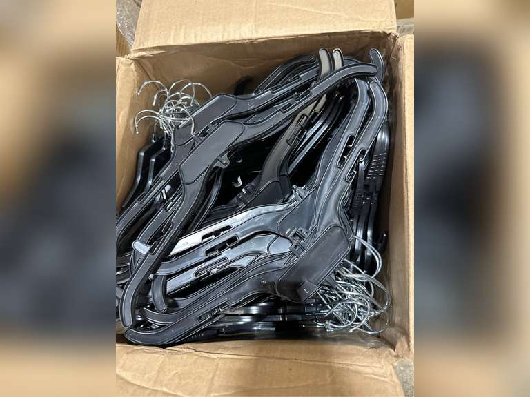 NAHANCO 484B Plastic Top Hangers, Lightweight, 17", Black (Pack of 200) 73