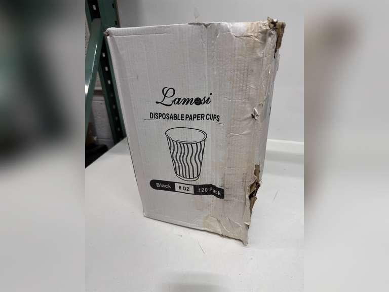 Lamosi 8 oz Disposable Coffee Cups - 120 Pack, Insulated Corrugated Paper Cups, Kraft Ripple Wall Cups for Hot Beverage or Cold Drinks (Black) packing damage 26