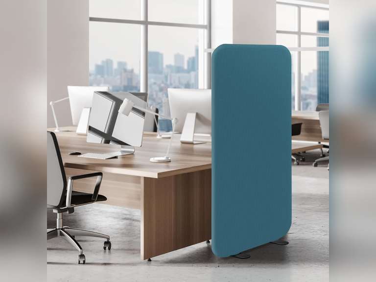Freestanding Room Partition, Indoor Privacy Panel for Studio Apartment, Living Room, Bedrooms, Home Offices, Worksapces, Anti Scratch, 29"x65", Sapphire 116
