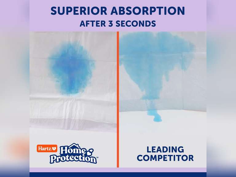 Hartz Home Protection Lavender Scented USA Made Dog Pads, 100 count, Super Absorbent & Won't Leak, Odor Eliminating 35