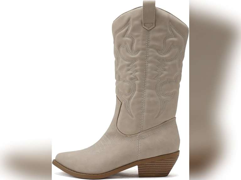 Soda Red Reno Western Cowboy Pointed Toe Knee High Pull On Tabs Boots All-White size: 6.5 18