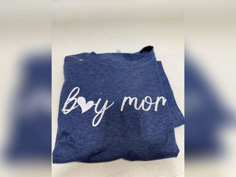 MNLYBABY Boy Mom Shirts for Women Oversized Mama T-Shirt Mom Life Gift for Mama Letter Print Causal Crew Neck Tops size L 10