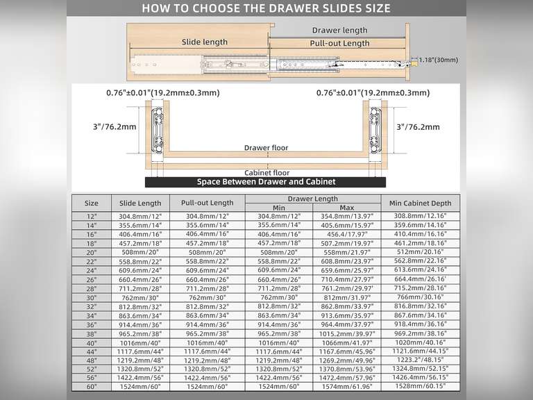 AOLISHENG Heavy Duty Drawer Slides 30 Inch with Lock Full Extension Ball Bearing Drawer Side Heavy Duty Drawer Side 420 lb Load Capacity 1 Pair 113