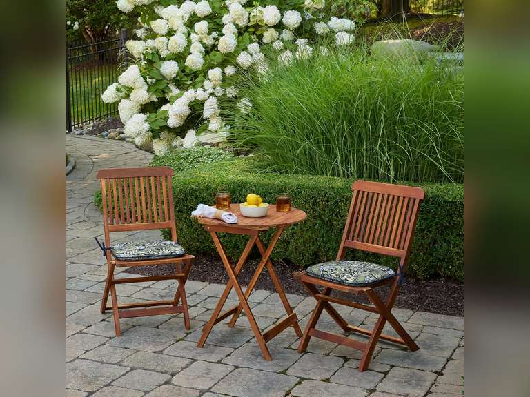 Arden Selections Indoor/Outdoor Foam Seat Pad, Set of 2, 17 x 16, Water Repellent, Fade Resistant, Foam Cushion 17 x 16, Sapphire Morrison Floral 36